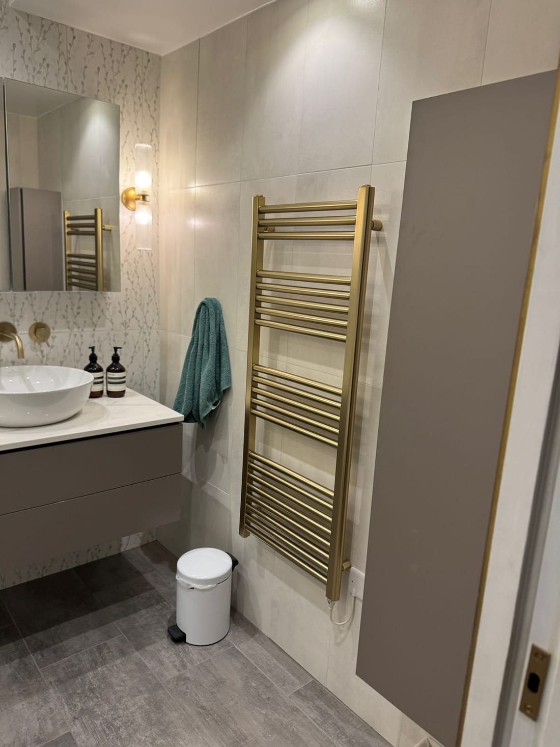 High-end bathroom refurbishment with electrical installation by MK Electrical London